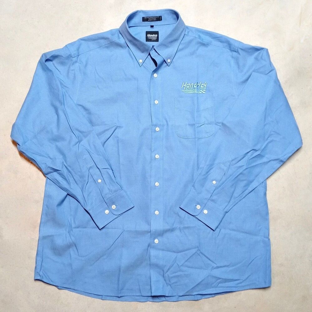 Hendrick Automotive Group Blue Button Down Shirt Men’s Size 17.5 34/35
